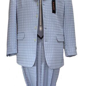 LUCELLI 2 PIECE MEN'S SUIT HIGH QUALITY ITALIAN SUPERIOR POLYESTER 4B WOOL TOUCH